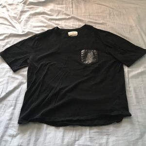 Your neigbors- black shirt with leather pocket